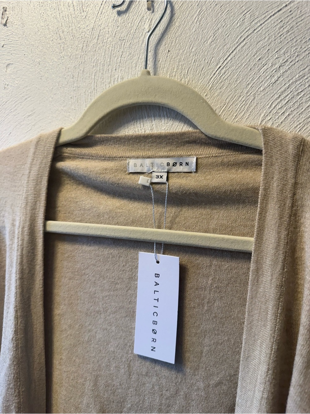 Baltic Born Edison Oatmeal Longline Open Front Cardigan Sweater 3XL Neutral NWT - Picture 7 of 11